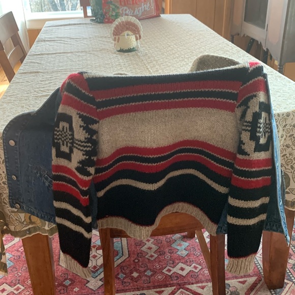 Pendleton sweater, jean jacket - Picture 2 of 3
